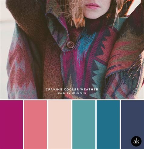 A Sweater Inspired Color Palette Cranberry Pink Nude Teal Indigo