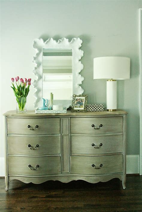 A mirrored dresser or vanity dresser is the epitome of functional style, thanks to its combination of drawers and a dresser. DIY Painted White and Gold Furniture: Amy Howard at Home One-Step Paint - Darling Darleen | A ...