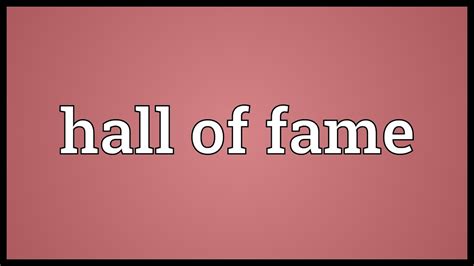 Hall Of Fame Meaning Youtube