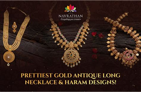 Prettiest Gold Antique Long Necklace And Haram Designs Navrathan