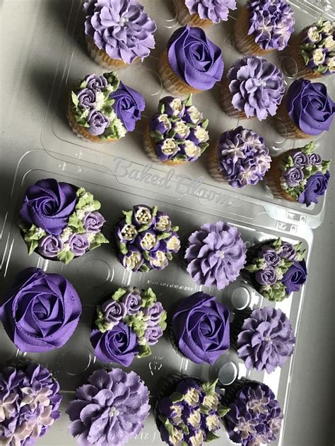 Purple Floral Wedding Cupcakes Cupcakesdecorationideaswedding Floral