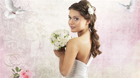 1600x1200 Girl Bride Wedding Dress Bouquet Joy Wallpaper  Coolwallpapers Me