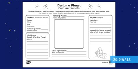 Design Your Own Planet Worksheet Worksheet Englishitalian