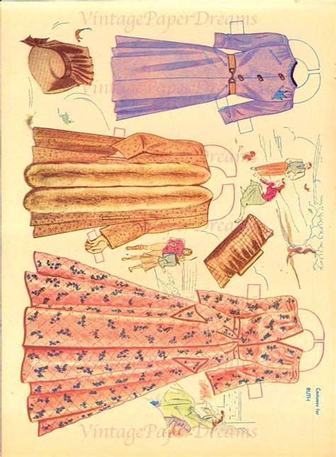 Vintage Paper Doll Printable Pdf American Beauties Paper Dolls 40s