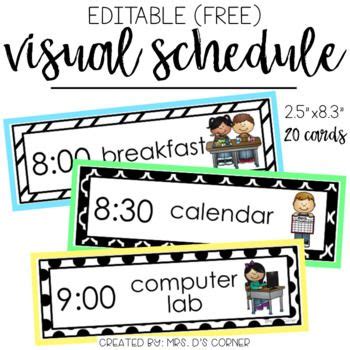 Ultimate bundle visual schedule printable for keeping kids on task, picture schedule cards, special needs, autism, routine charts, visual schedule pictures. FREE * Use this editable visual schedule to create ...