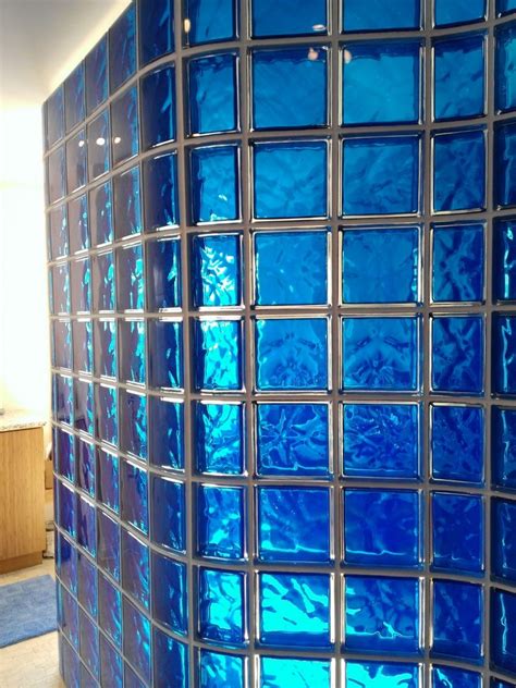 Colored And Curved Glass Block Shower Middleton Wisconsin