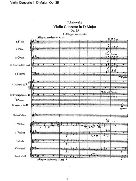 Violin Concerto Op35 Tchaikovsky Pyotr Imslp Free Sheet Music
