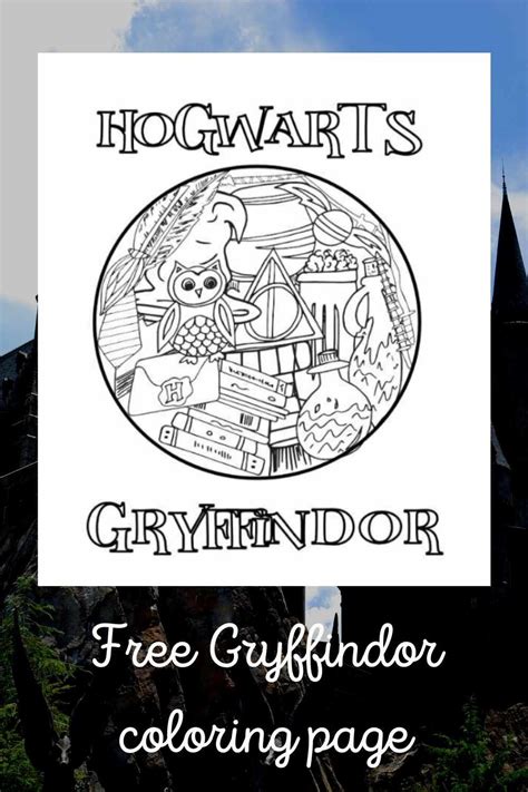 Free Gryffindor Coloring Pages Harry Potter Inspired — Stevie Doodles