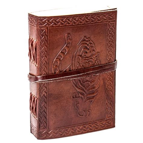 Leather Journal Tiger Handmade Notebook Diary Sketchbook Unlined Blank