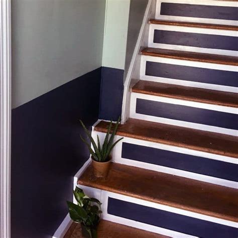 Once i had finished the stripes, i then painted the tread of the stairs. Top 70 Best Painted Stairs Ideas - Staircase Designs