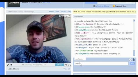 Cory Mrsafety On Ustream Talks With Viewers And Makes Video Youtube