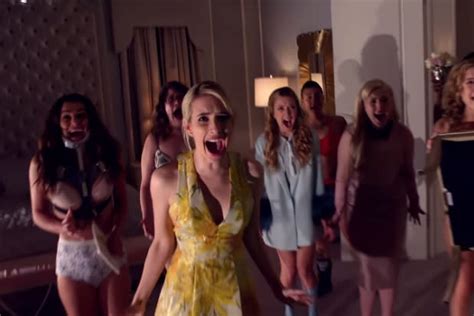 First ‘scream Queens Trailer Has Lea Michele Ariana Grande Fighting Red Faced Killer Video