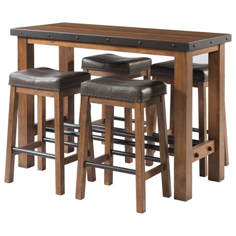 Rustic bar & pub table sets : Intercon Taos Rustic Pub Table with Metal Accents | Rife's ...