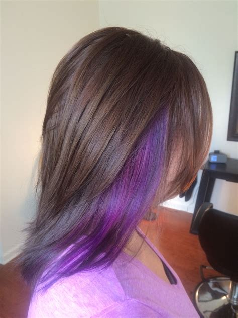 Purple Streaks In Dark Brown Hair