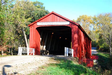 Red Covered Bridge Illinois River Road