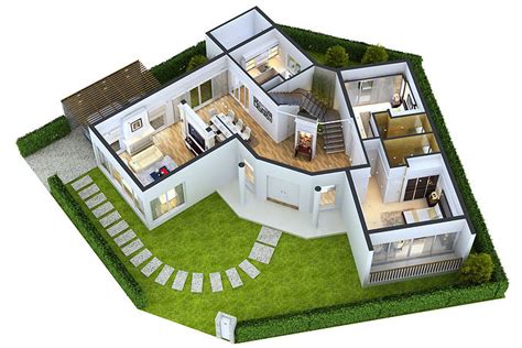 Detailed House Floor 1 Cutaway 3d Model Cgtrader
