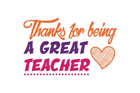 Thanks For Being A Great Teacher Quote Svg Cut Gráfico Por Thelucky