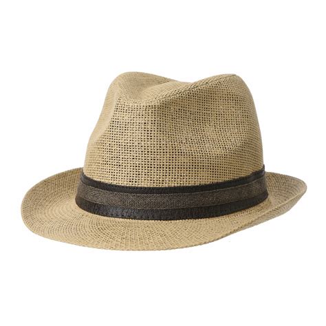 Withmoons Fedora Hat Summer Cool Paper Straw Trilby Faux Leather Banded