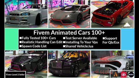 Fivem Latest 100 Premium Animated Car Pack With Realistic Handling And