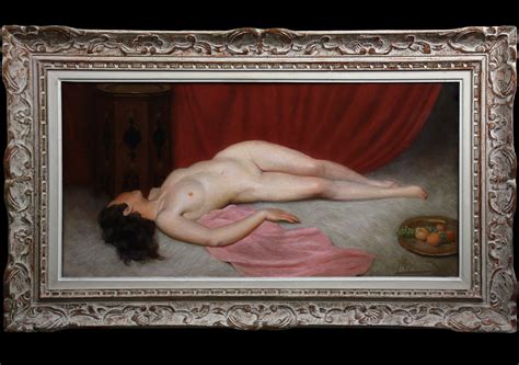 Oriental Nude Odalisque Oil On Canvas By Maurice Briard