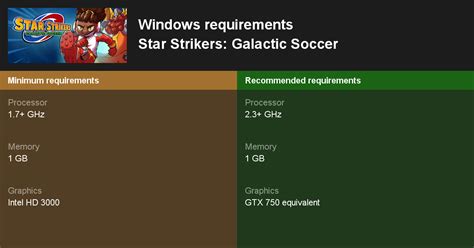 Star Strikers Galactic Soccer System Requirements — Can I Run Star