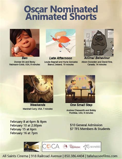 Oscar Nominated Animated Short Films Tallahassee Film Society