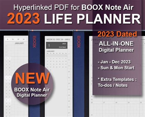 Boox Note Air Templates 2023 Digital Planner Weekly Daily Etsy