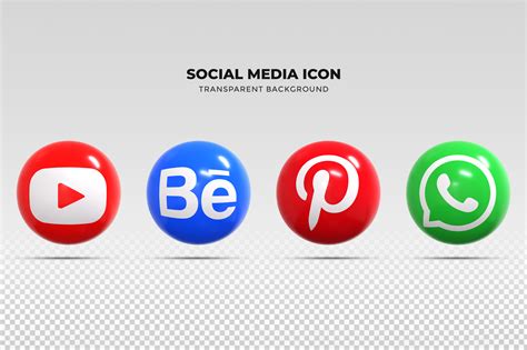 3d Social Media Icons Set Graphic By Vectbait · Creative Fabrica