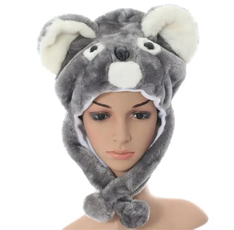 Doubchow Fashion Cute Plush Earflap Koala Bunny Pig Cat Animal Hats For