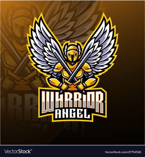 Warrior Angel Mascot Logo Design Royalty Free Vector Image