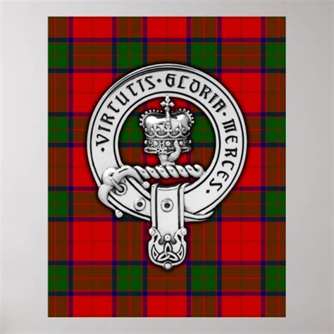 Clan Donnachaidh Robertson Crest And Tartan Poster Uk