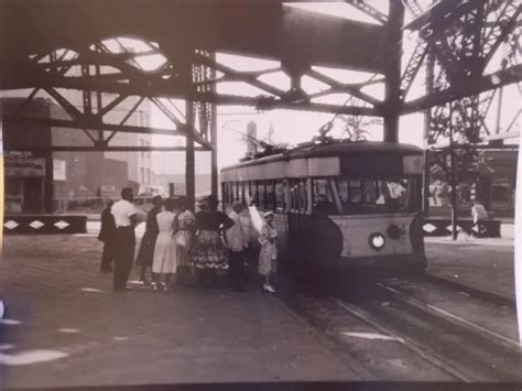 1957 Queensborough Bridge Trolley Blacks Negros Waiting Nyc New York