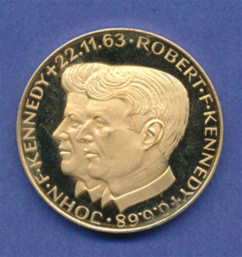 Brons 1961 john f kennedy inhuldiging medaillon zou gilroy roberts. Goldmedaille John.F.Kennedy / Robert Kennedy, 10,54g 900er ...