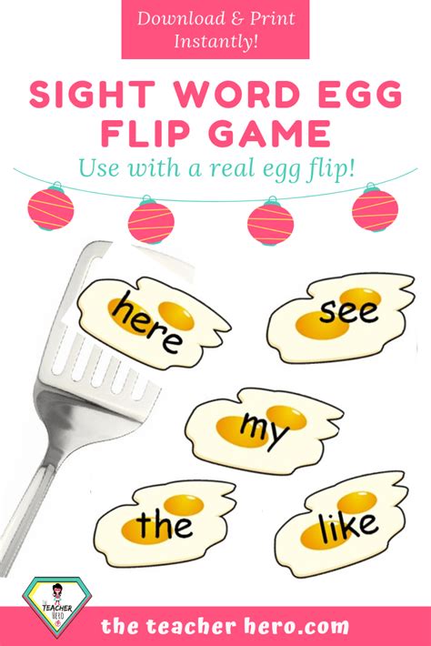 Egg Flip Sight Words Game The Teacher Hero