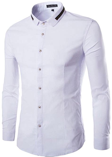 Jeansian Mens Casual Shirt White White White Us Xs Designer