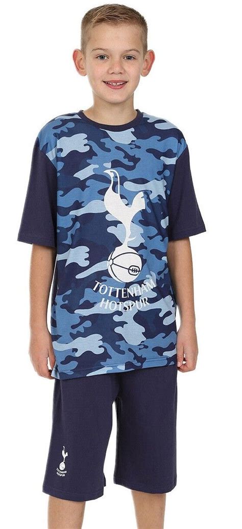 Jungen Tottenham FC Spurs Blau Tarnfarbe Kurzer Schlafanzug EBay