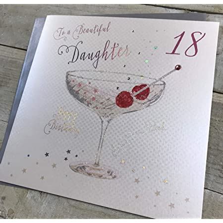 White Cotton Cards To A Beautiful Daughter Handmade Large Th Birthday Card Coupe Glass