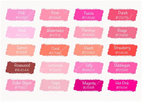 Premium Vector Pink Tone Color Shade Background With Code And Name