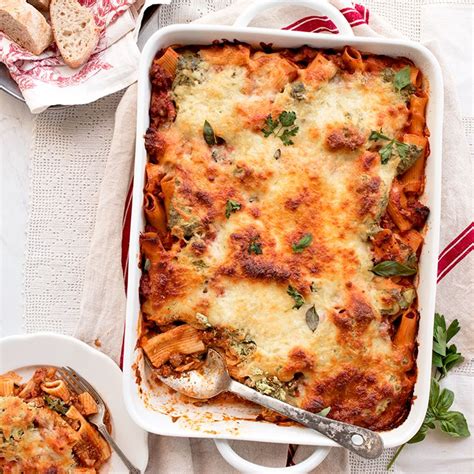6 tablespoons freshly grated parmesan cheese. Baked Rigatoni with Ricotta, Herbs and Meat Sauce # ...