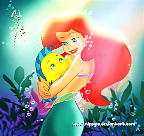 walt disney fan art flounder and princess ariel walt disney characters fan art 31444431 fanpop
