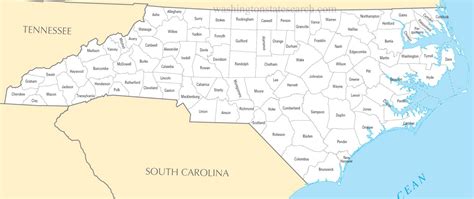 Map North Carolina Counties