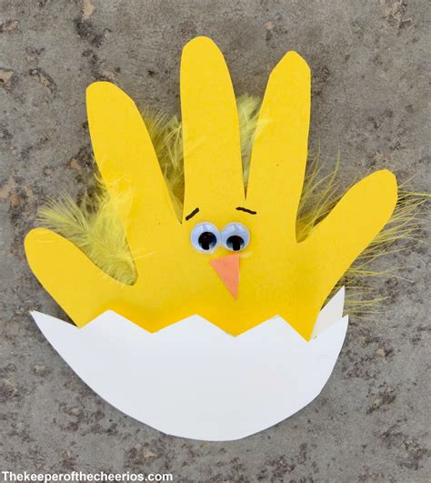 Easter Chick Handprint Card The Keeper Of The Cheerios