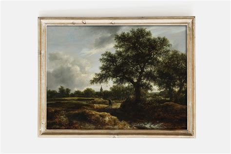 Jacob Van Ruisdael Landscape With A Village In The Distance Etsy Finland