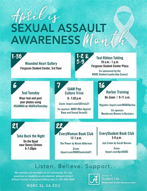Ua Hosts Events During Sexual Assault Awareness Month University Of