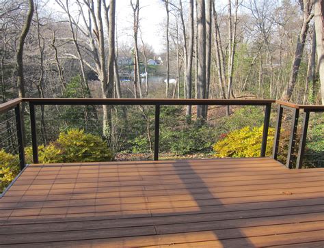 Glass brackets for flat and round handrails. Arnold, Maryland Deck Project: A new cable railing system ...