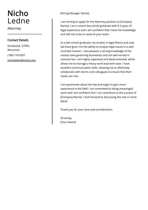 Attorney Cover Letter Example Free Guide