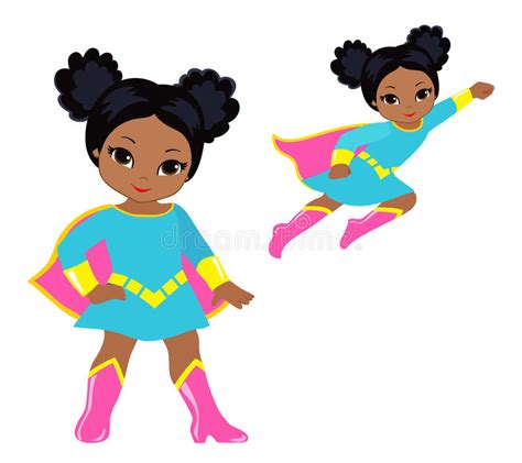 Cute Superhero Girl Vector Clip Art Set Stock Vector