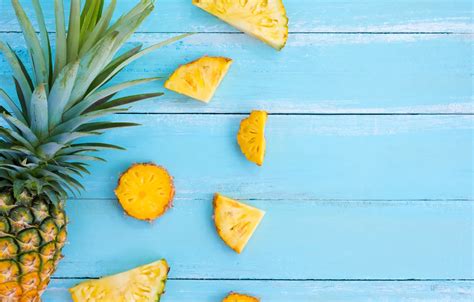 Wallpaper Fruit Summer Pineapple Wood Slices Fruit Pineapple