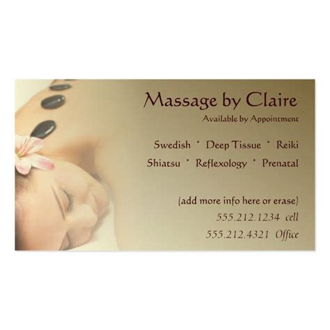 Massage Therapist Business Card Zazzle