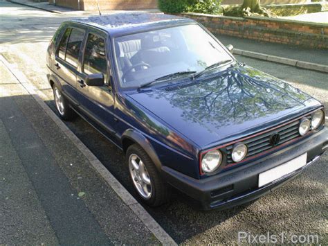 Vw Golf Mk2 Gti In Blue With Big Bumpers Smoked Indicators Black Vw